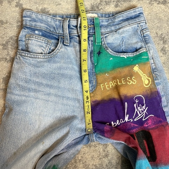 Universal Thread DIY Taylor Swift Eras Tour High Rise Wide Leg Jeans Sz 00 - Picture 13 of 15